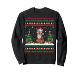 Christmas Tree Lights Coyote Santa Ugly Xmas Sweater Sweatshirt