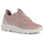 Geox D Spherica A Leather WoMens Light Rose Trainers - Size UK 3