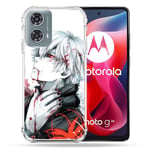 Cokitec Coque Renforcée pour Motorola G24 4G Manga Tokyo Ghoul Kaneki Blanc