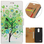 KM-WEN® Case for LG K9 (X210) (5.0 Inch) Book Style Green Tree Pattern Magnetic Closure PU Leather Wallet Case Flip Cover Case Bag with Stand Protective Cover Color-10