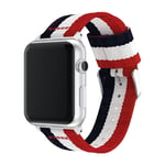 Apple Watch Ultra 2 49mm Armband i nylon, blå/vit/röd