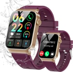 Montre Connectée Pour Homme,Femme,1,85"" Avec Réponse/Appels,113 Sportive Smart Watch Avec Podomètre,Sommeil/Cardiofréquencemètre,Imperméable Ip68 Fitness Tracker,Vin Rouge