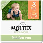 Moltex Pure & Nature Couches Taille 3 (4-10 kg) - 224 couches (4 sacs de 56 unités)