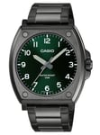 Casio MTP-E730B-3AV Black Ion Plated Stainless Steel Green Dial 50M Mens Watch