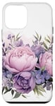 iPhone 12 mini Purple and Pink Peonies with Delicate Greenery Case