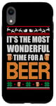 Coque pour iPhone XR It's The Most Wonderful Time For A Beer Funny Ugly Christmas