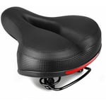 Selle Vélo Confort Plus Grande 26 21cm, Antichoc Selle VTT à Design Creux Respirant, Siège de Vélo avec Bande Réfléchissante, Imperméable Selle Gel pour Bicyclette Universelle