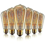 Dimbar Led Edison Glödlampa Vintage Glödlampa E27 Varmvit 6 Pack 4w