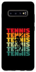 Coque pour Galaxy S10+ Silhouette de tennis rétro vintage joueur entraîneur sportif amateur
