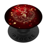 Cerf radieux en or PopSockets PopGrip Adhésif