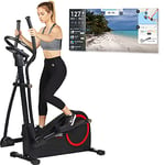 Care Fitness - Vélo Elliptique Motorisé CE-685-24 Niveaux de Difficulté - 24 Programmes - Compteur Écran LCD - Port USB - Porte Tablette - Compatible Application Kinomap