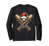 Baseball Bat Ball Player Team Christmas Hat Xmas Long Sleeve T-Shirt