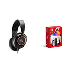 SteelSeries Arctis Nova 3 Multi-System Gaming Headset — Hi-Fi Drivers — 360° Spatial Audio — RGB Lights — AirWeave Memory Foam Earcups + Nintendo Switch (OLED Model) - White