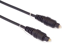 PremiumCord Câble Audio Optique – 1,5 m, Toslink Plug, câble numérique pour chaîne Hi-FI stéréo Sounbar TV, HQ Audio, soudé, Noir