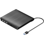 Extern CD DVD +/-RW-enhet USB 3.0 Protabel USB DVD/CD ROM-brännare Optisk enhet Spelare Läsare Skrivare Bärbar dator Stationär dator, Mac MacBook Pro/Air,