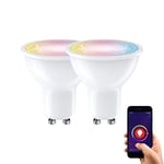 Lot de 2 Ampoules LED Connectées GU10 Spot 5W - Ampoule GU10 LED Avec Variation De Luminosité - Ampoule Connectee Alexa Et Google Home - Ampoule LED GU10 345 Lumens - PACK2KG50SCCT Xanlite