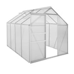 Zelsius - Serre en aluminium pour le jardin (sans base) 250 x 190 cm Panneaux de 4 mm