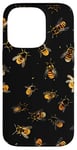 Coque pour iPhone 14 Pro Accessoire pour téléphone sur le thème des abeilles roses et noires