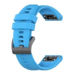 For Garmin Fenix 7S Sapphire Solar 20mm Silicone Solid Color Watch Band(Blue)