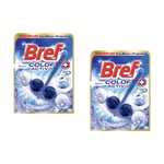 Bref Lot de 2 Blocs WC Color Activ+ Eau Bleue et Stop Odeurs 50g - Marine