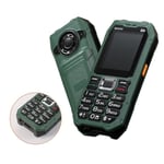 M6000 2G bouton telephone 2,4 pouces 2400 mAh camera lampe de poche FM quatre SIM fonction telephone Vert