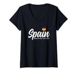 Womens Spanish Souvenirs Makes My Heart Skip A Beat I Love Spain V-Neck T-Shirt