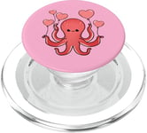 Octopus With Heart Balloons Valentines Day Octopus PopSockets PopGrip for MagSafe