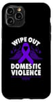 Coque pour iPhone 11 Pro Wipe Out Domestic Violence, ruban violet