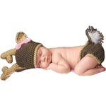 Nyfödd baby Fotografi rekvisita Outfits Lovely Boy Hat Byx Girl(Pink Deer)