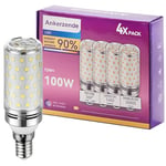 Ankerzende Ampoule LED E14 Blanc Froid 6000K, Ampoules LED Intérieur E14 12W Équivalent 100W 1450LM, Gros Culot à Vis E14 Maïs Lampe à Économie d'Énergie, Non Dimmable, Lot de 4