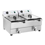 Royal Catering Dobbelt frituregryde - 2 x 16 l afløbshane