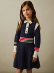 Reiss Kids' Vienne Flared Jumper Dress, Navy