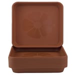 Home Garden Ornaments Set of 10 Square Plastic Plant Pot Saucers Extra Large Drip Trays Flower Indoor Outdoor Garden Planter Tray (34.2 cm x 34.2 cm, Terracotta)