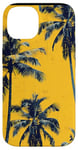 Coque pour iPhone 14 Jaune Vintage Motif Palmier Tropical Paradise Decor