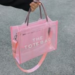 Summer The Tote Bags For Women Brand Designer Lyx Clear Beach Bag Dam Rosa Handväska Stor Shopping Crossbody Totebag Handväska pink Big:35*14*25 cm