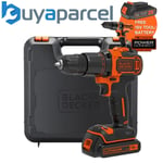 Black & Decker 18V Volt Cordless Combi Hammer Drill Lithium Ion Battery and Case