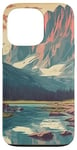 Coque pour iPhone 13 Pro Rocky Mountain Lake Vintage Paysage graphique