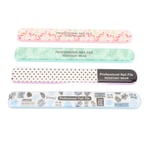 Stainless Steel Nail Files Metal Fingernail File 4 Pack Rectangle For Home Use