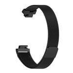Fitbit Inspire / Inspire HR rostfritt stål armband - Storlek: L / Svart