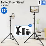 Selens 79" Tablet Tripod Floor Stand Phone iPad Clips Holder Mount For 4-10.6"