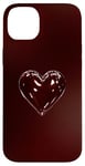 Coque pour iPhone 14 Plus Cœur rouge bordeaux mignon gothique amour coeur fille femme