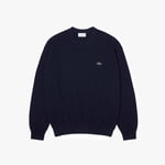 Lacoste Mens Round Neck Organic Cotton Sweatshirt in Blue material_cotton - Size X-Small