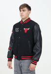 Nouvelle Ère Veste Homme Noire Bomber NBA Patch CHICAGO BULLS Varsity Automne