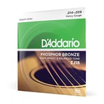 D'Addario Guitar Strings - Phosphor Bronze Acoustic Guitar Strings - EJ18 - Superb, Long Lasting Tone, Comfortable Playability - For 6 String Guitars - 14-59 Heavy