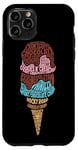 iPhone 11 Pro Ice Cream Word Cloud Cone Chocolate Vanilla Strawberry Mint Case