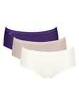 Sloggi Womens Basic+ Midi 3 Pack Briefs - Purple Polyamide - Size EU 48 (Womens)