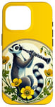 Coque pour iPhone 16 Pro Lemur jouant d'une clarinette Illustration Mignon Band Class Art