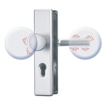 ABUS KLS Clean Touch 64378 Ferrure de protection antimicrobienne, avec bouton extérieur, poignée intérieure, pour portes d'entrée d'appartement, aluminium, KLS Clean Touch F1 EK, F1 (aluminium)