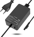 Chargeur 65W, Compatible Avec Surface Pro X/8/7/6/5/4/3, Surface Go 2/3, Surface Laptop,Surface Book,Surface Notebook/Tablette Avec Port Usb