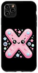 Coque pour iPhone 11 Pro Max Lettre initiale du nom de l'alphabet X dans le style artistique kawaii